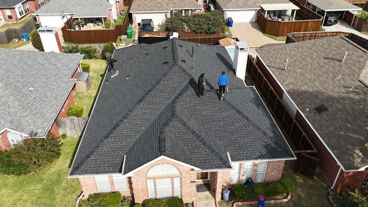 Commercial Roofing work in progress on a Richland Hills property